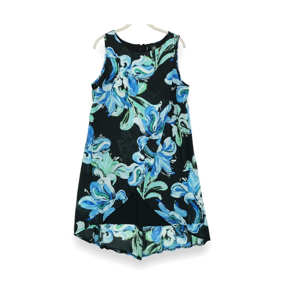 NWT New Directions Women's Dress Floral A Line Asymmetrical Sleeveless Petite L